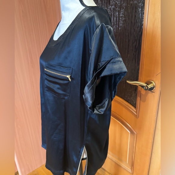 DVF Diane von Furstenberg satin 100% silk blouse shirt Sz 14 - Picture 9 of 16